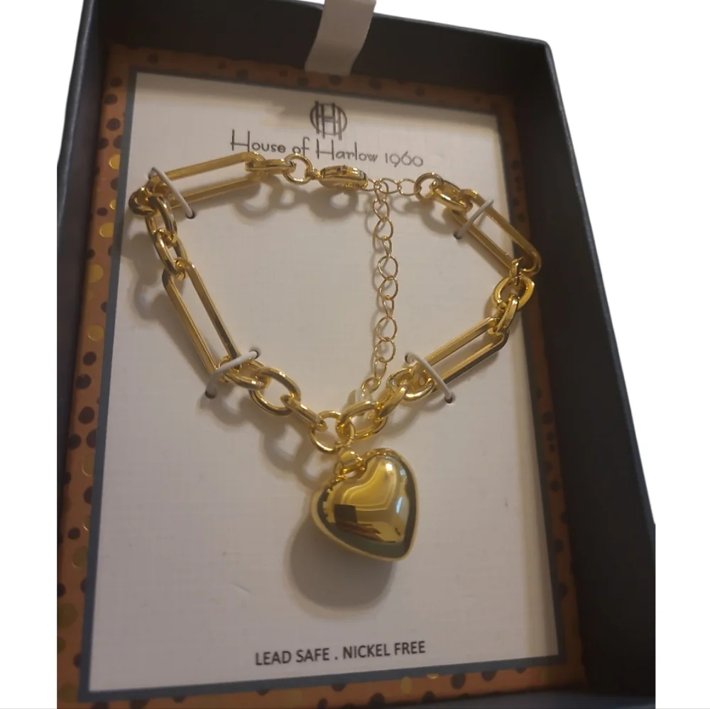 House Of Harlow Gold Heart Necklace